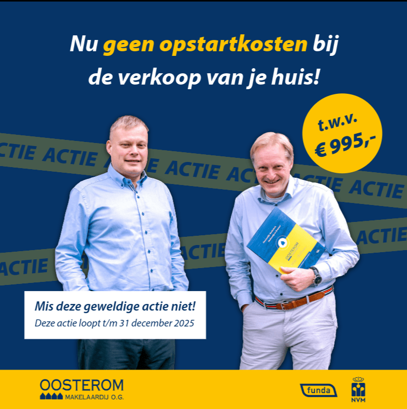 Eindejaarsactie: geen opstartkosten bij verkoop in november en december 2025